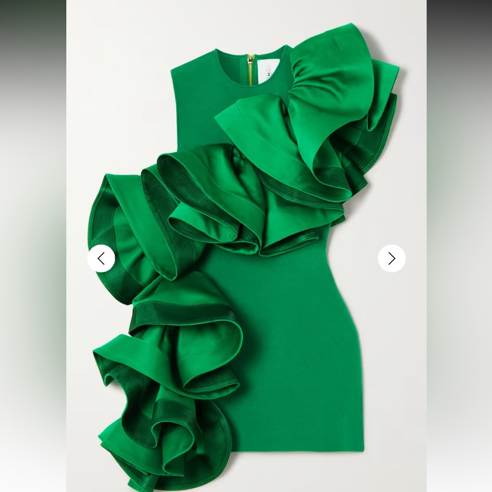 AZ Factory Green Ruffled Asymmetric Dress - Size 4 sold out everywhere